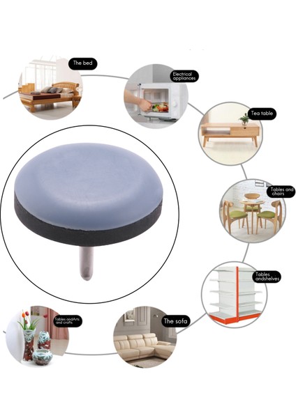 20PCS 25MM Sandalye Planörleri Mobilya Kaydırıcıları Ptfe Kolay Hareketli Pedler Çivi Ayakları ile Parke Zemin Için Koruyucu (Yurt Dışından) indirimleri