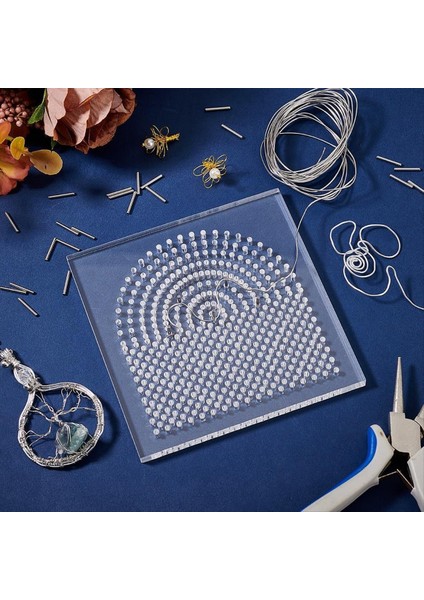 Tel Bükme Jig Tel Elemanları 10X10CM Kare Akrilik Iplik Sarma Tahtaları Metal Mandallarla Diş Ipi Organizatör (Yurt Dışından) modelleri