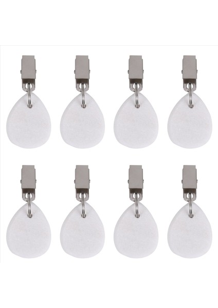 8pcs Masa Örtüsü Ağırlıkları Gözyaşı Tablosu Kapağı Ağırlıklar Metal Klips Masa Örtüsü Kolye Taş Masa Ağırlıkları Askılar (Yurt Dışından)