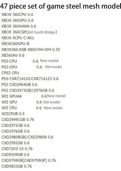 47PCS/SET Oyun Konsolları Doğrudan Isıtma Bga Şablonu + Bga Jig Bga Xbox 360CPU Ps3-Cpu Wii Gpu CXD2949CGB (Yurt Dışından) indirimleri