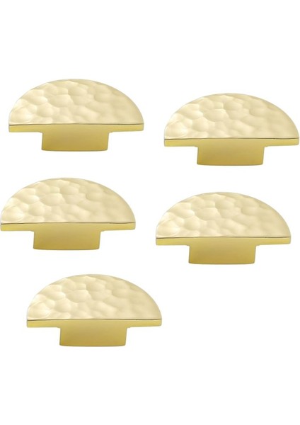 5 Paket Katı Pirinç Dolap Düğmeleri, Yarım Daire Çekmecesi Düğmeleri, Dövülmüş Şifoniyer Çekmecesi Çekiyor Mobilya Donanımı Tutamak (Yurt Dışından)