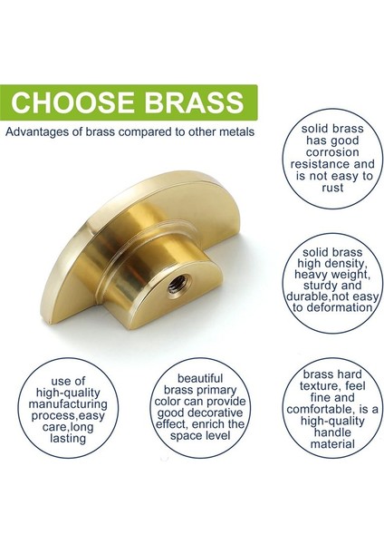 5 Paket Katı Pirinç Dolap Düğmeleri, Yarım Daire Çekmecesi Düğmeleri, Dövülmüş Şifoniyer Çekmecesi Çekiyor Mobilya Donanımı Tutamak (Yurt Dışından) fırsatları