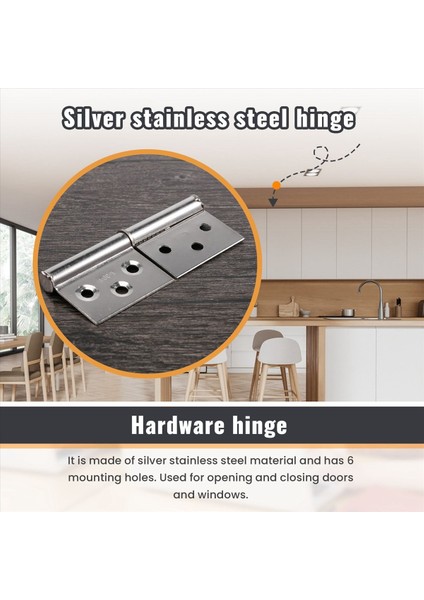 Paslanmaz Çelik 7.6 cm Kapı Menteşe Gümüş Tonlu Donanım (Yurt Dışından) indirimleri