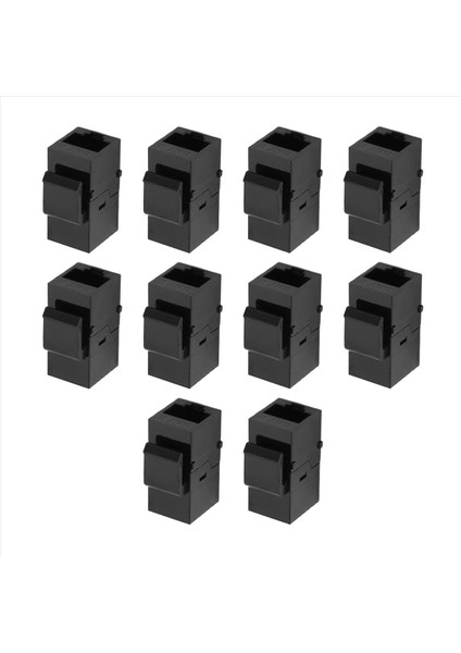 10PCS RJ45 Konnektör Keystone Jack Cat6 Uzatma Bağlayıcı Ethernet Ağı Lan Kat 6 Kullanıcı Kabloları Adaptörü, Siyah (Yurt Dışından)