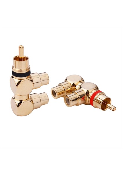 2pcs Altın Kaplama Rca Fiş 1 Erkek - 2 Rca Dişi Av Audio Video Ayırıcı Kablo Adaptörü Jack Konnektörü (Yurt Dışından)