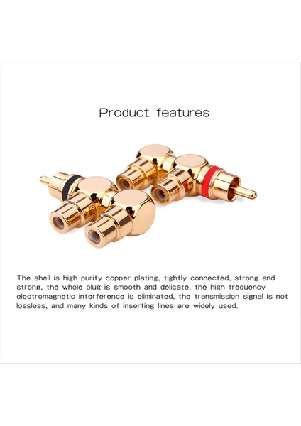 2pcs Altın Kaplama Rca Fiş 1 Erkek - 2 Rca Dişi Av Audio Video Ayırıcı Kablo Adaptörü Jack Konnektörü (Yurt Dışından) fırsatları