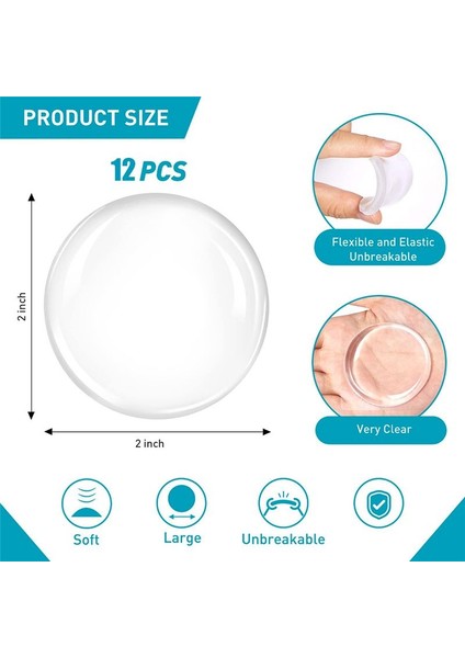 12X Kapı Durdurucular Duvar Koruyucu, 2 Inç Açık Kapı Düğmesi Duvar Koruyucu Duvarlar Için Duvar Yüzeyini Korur (Yurt Dışından) fiyatları