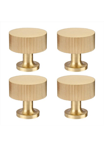 4pcs Katı Pirinç Dolap Düğmeleri, Dolap Çekmecesi Dresser Altın Düğmelerini Çeker Modern Kollar Düğmeler (1X1INCH/28MMX28MM), Fırçalanmış (Yurt Dışından)