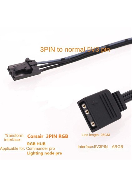 Corsair 3pin Rgb Için Standart Argb 3 Pin 5V Adaptör Bağlayıcısı Corsair Fan/hub/aydınlatma Düğümü/komutan Için Rgb Kablosu (Yurt Dışından) fırsatları