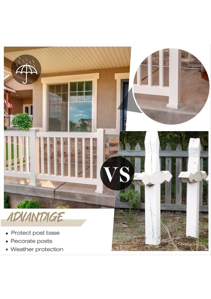 4X4INCH Vinil Post Etek-Beyaz Post Taban Kapak Döşeme Ahşap ve Vinil Direkler, Güverte ve Sundurma Sütunu, 4&#39;lük Merdiven Ray Seti (Yurt Dışından) fırsatları