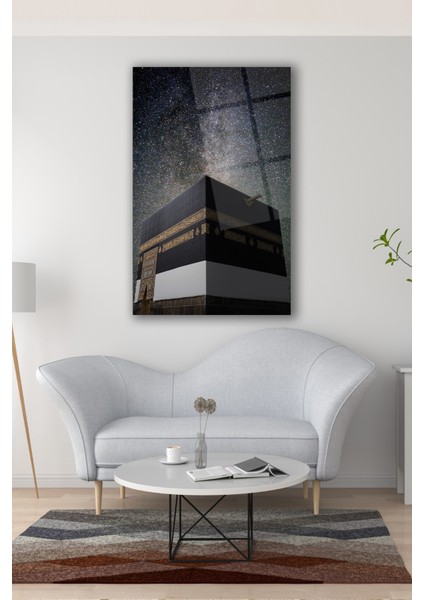 Kabe Kutsal Topraklar Islami Dikey Cam Tablo Dini Modern Ev Ofis Salon Hediyelik Büyük Tablo