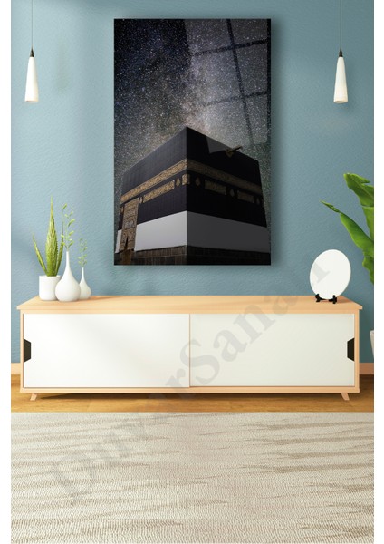 Kabe Kutsal Topraklar Islami Dikey Cam Tablo Dini Modern Ev Ofis Salon Hediyelik Büyük Tablo modelleri