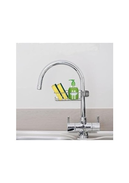 Sas Haus Mutfak Banyo Duş Musluk Üstü Rafı Sabun Sünger Askısı Raf Tek Kat