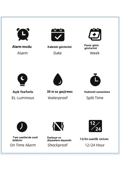 Erkekler Dijital Saat Spor Saatler Su Geçirmez 50 M Kol Saati Casıo Seiko-1 (Yurt Dışından) fiyatları