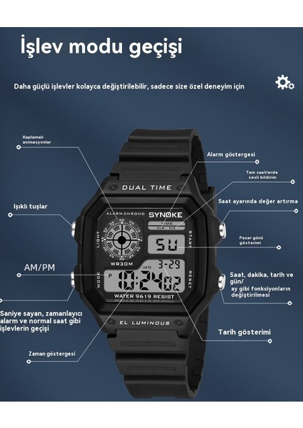 Erkekler Dijital Saat Spor Saatler Su Geçirmez 50 M Kol Saati Casıo Seiko (Yurt Dışından) fırsatları