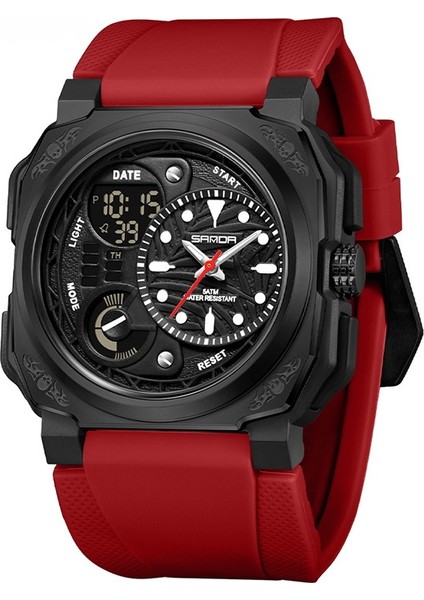 Kırmızı Erkekler Dijital Saat Spor Saatler Su Geçirmez 50 M Kol Saati Casıo Seiko1 (Yurt Dışından)