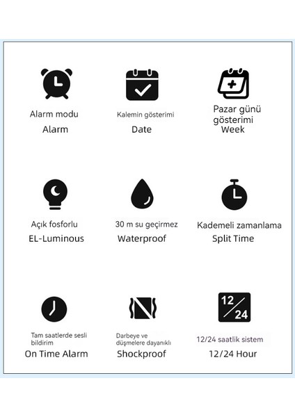 Erkekler Dijital Saat Spor Saatler Su Geçirmez 50 M Kol Saati Casıo Seiko (Yurt Dışından) fırsatları