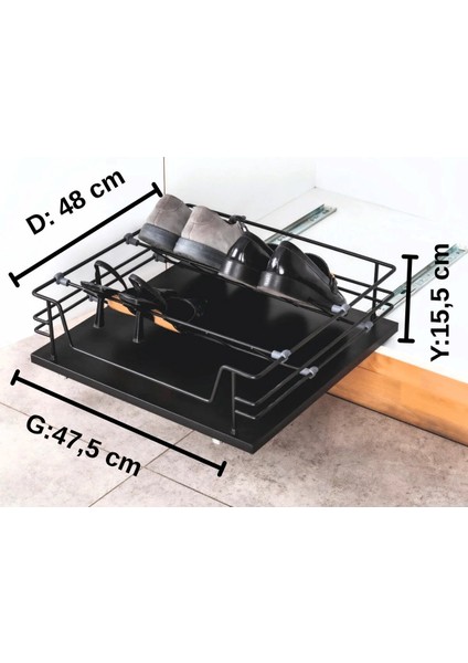 Dolap Içi Raylı Alttan Bağlantılı Ayakkabılık (Siyah) fiyatları