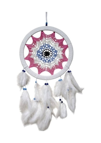 Pembe Nazar Motifli Kuş Tüylü Duvar Süsü fiyatları