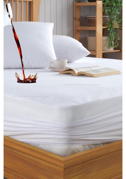 Sınanı Geçirmez Alez - Tek-Çift Kişilik Alez - Mikrofiber Kumaş - Fittedyatağı Saran Alez - Yatak Alez-Çarşaf 90X190, Formeya, Beyaz