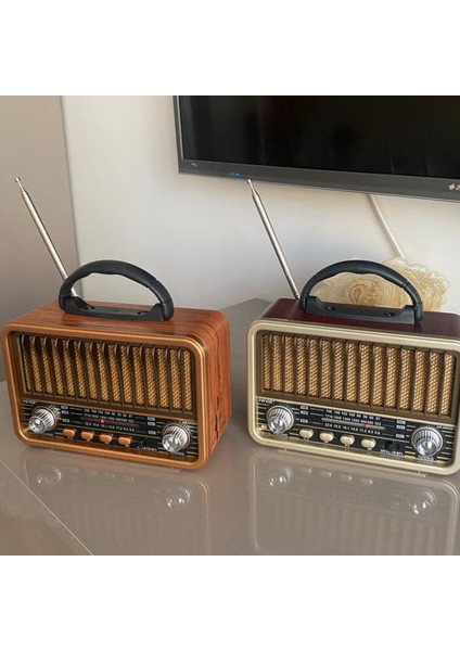 Kahverengi Nostaljik Radyo, Fm/am/sw Radyo, USB ve Tf Kart Destekli Taşınabilir Bluetooth Retro Hoparlör Tasarım Ödüllü fırsatları