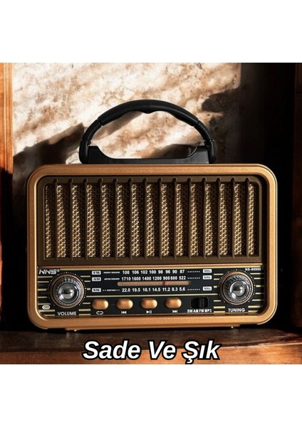 Kahverengi Nostaljik Radyo, Fm/am/sw Radyo, USB ve Tf Kart Destekli Taşınabilir Bluetooth Retro Hoparlör Tasarım Ödüllü indirimleri