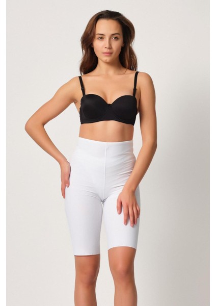 Beyaz Mı Emay 2923 Yüksek Bel Karyokalı Paçalı Lazer Korse