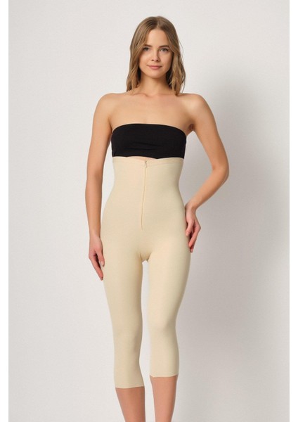 Ten Mı Emay 2868 Fermuarlı Kapri Tayt Lazer Korse