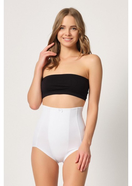 Beyaz Mı Emay 2920 Yüksek Bel Karın Desteklı Slip Lazer Korse