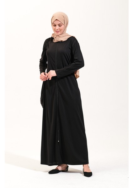 2258_Pratik Fermuarlı Tesettür Namaz Elbisesi Ferace