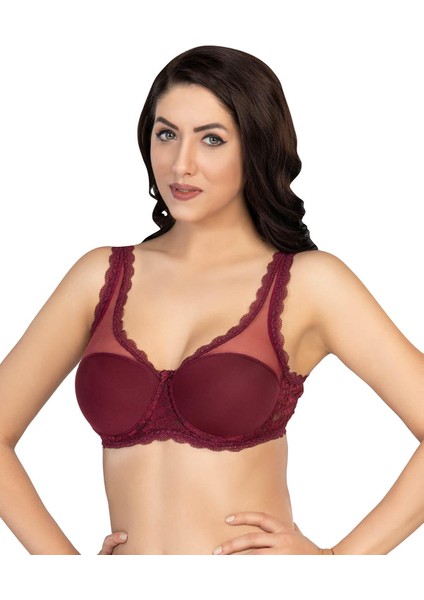 Bordo Mı Emay 172 B Pedli Dantelli Balenli Minimazer Sütyen