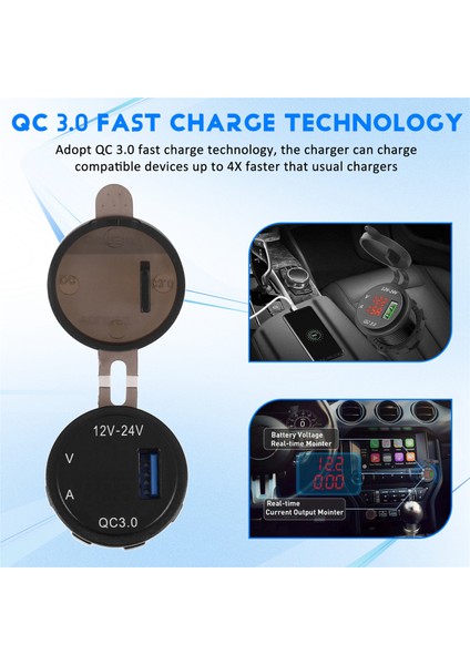 12V / 24V Hızlı Şarj 3.0 Araba Çakası Soketi USB Şarj Ci (Yurt Dışından) modelleri