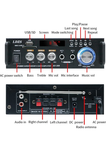 Ldzs Araba Bluetooth Güç Amplifikatörü Hoparlör Araba Gü (Yurt Dışından) fiyatları