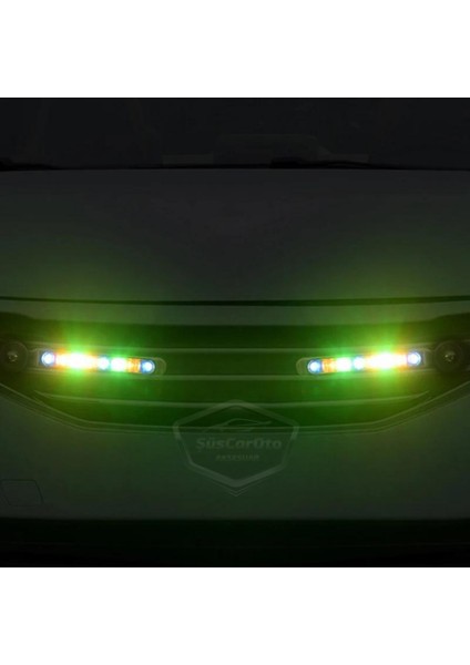 Araç Oto Rüzgar Enerjili Kablosuz 8 Ledli Gündüz Farı Araba Fırfırlı Elektriksiz Gündüz Ledi Lamba Su Geçirmez Renkli Rgb modelleri