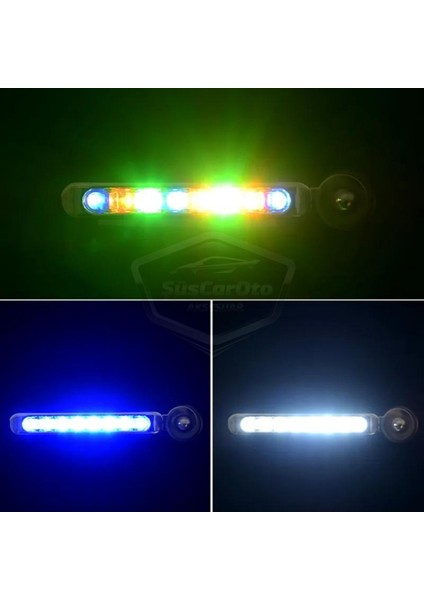 Araç Oto Rüzgar Enerjili Kablosuz 8 Ledli Gündüz Farı Araba Fırfırlı Elektriksiz Gündüz Ledi Lamba Su Geçirmez Renkli Rgb
