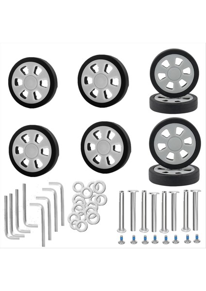 8pcs Bavul Tekerlekleri Değiştirme, 2.36IN/60MM Kalınlığında 0.47IN/12MM Dirençli Kauçuk Sessiz Tekerlek Bagaj Bagaj Tekerlekleri B (Yurt Dışından)