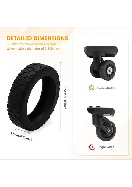 8pcs Valiz Tekerlek Kapakları, Silikon Bagaj Bölme Tekerlek Kapağı Çoğu 8 Spinner Tekerlek Için Siyah (Yurt Dışından) fırsatları