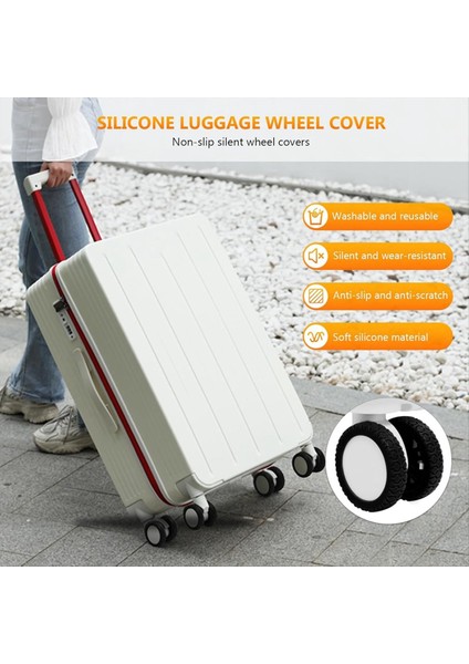 8pcs Valiz Tekerlek Kapakları, Silikon Bagaj Bölme Tekerlek Kapağı Çoğu 8 Spinner Tekerlek Için Siyah (Yurt Dışından) indirimleri