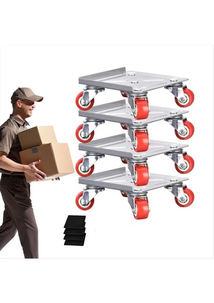 Ağır Mobilya Taşıcı 5 Tekerlekli Mobilya Dollaları Kilitli Tekerlekler Yüklenici Hareketli Araç Seti Anti-Skid Pad Ev (Yurt Dışından) modelleri