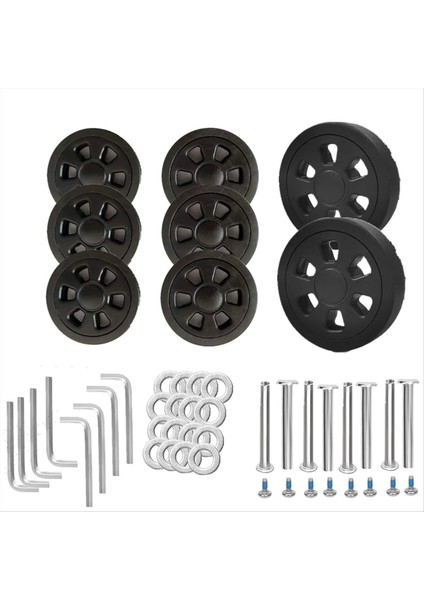8pcs Bavul Tekerlekleri Değiştirme, 2.36IN/60MM Kalınlığında 0.47IN/12MM Dirençli Kauçuk Sessiz Tekerlek Değiştirme Bagaj Tekerlekleri A (Yurt Dışından)