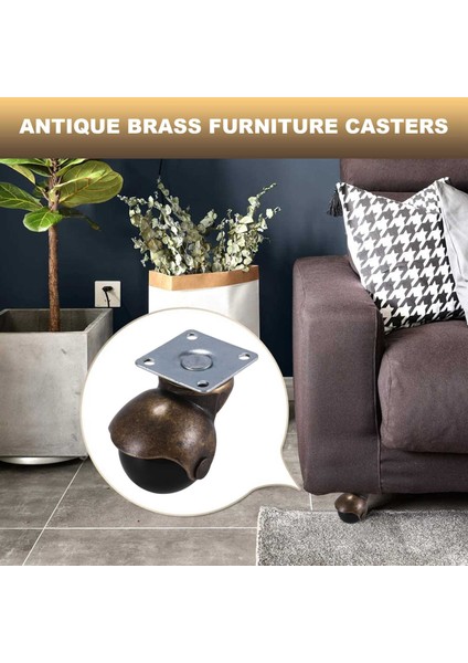 [4 Paket] Döner Üst Tabak Kapüşonlu Bilyalı Tekerlekler, Antika Bronz (1,5 Inç Fren Yok) (Yurt Dışından) fırsatları