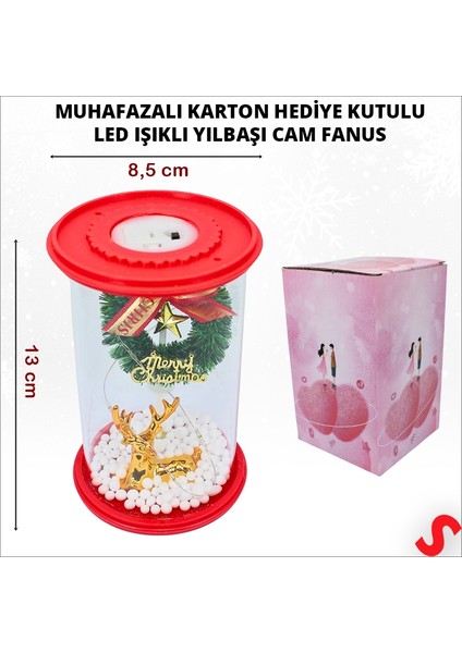 Yılbaşı LED Işıklı Geyikli Cam Fanus, 13CM x 8,5cm fiyatları