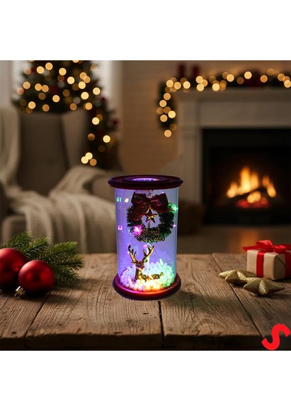 Yılbaşı LED Işıklı Geyikli Cam Fanus, 13CM x 8,5cm fırsatları