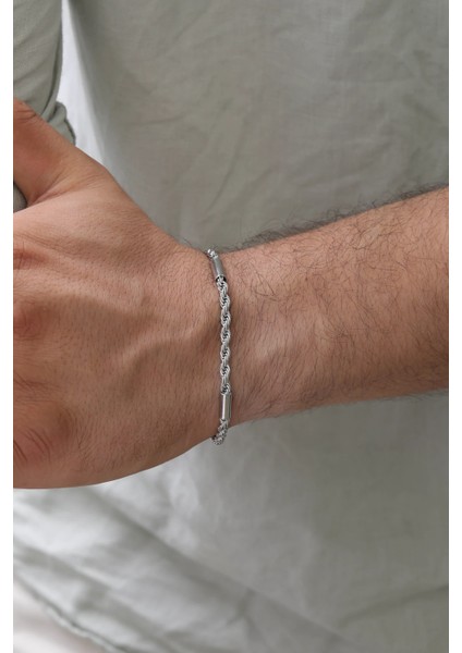 Çelik Halat Zincir Tasarımlı Erkek Bileklik