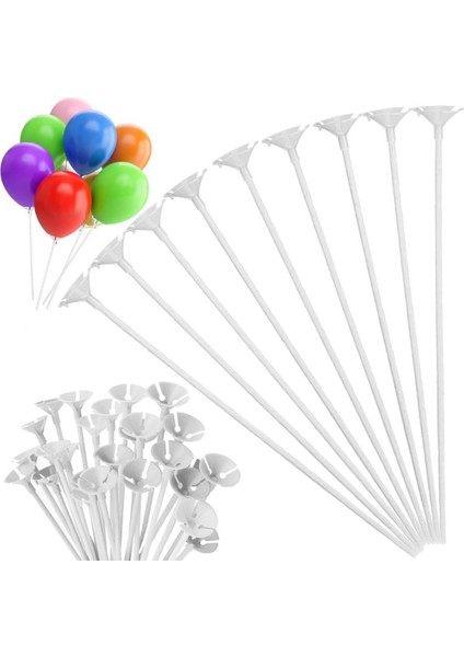 15 Adet Balon Çubuğu ve Balon Sap Tutacağı Set Balonların Ağzını Kendi Kapatan Düzeneğe Sahip Aparat fiyatları
