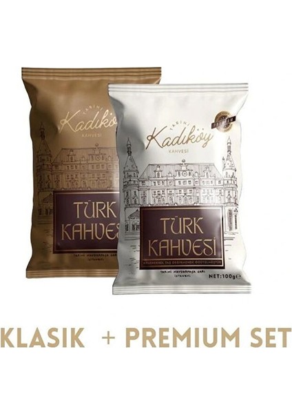 Tarihi Kadıköy Klasik + Premium Set Türk Kahvesi Seti (2 x 100 Gr)