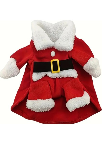 Şenlikli Noel Baba Köpek Kostüm Seti – Küçük Irklar Için Sıcak Polyester Tulum, Kazak Tasarım Evcil Hayvan Kıyafeti-L Beden indirimleri