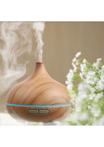 Aroma Difüzör Gece Işığı 7 LED Nemlendirici Kumandalı 550 ml Buhar Makinesi