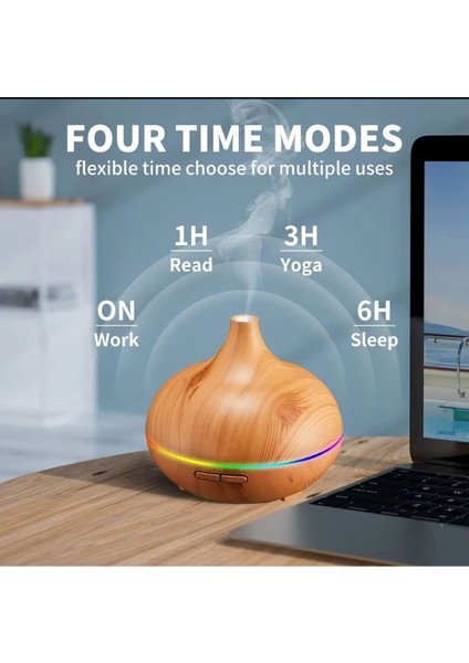 Aroma Difüzör Gece Işığı 7 LED Nemlendirici Kumandalı 550 ml Buhar Makinesi indirimleri