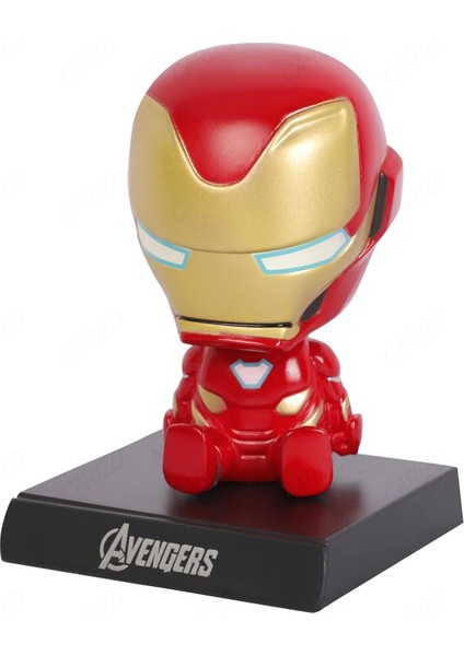 Marvel Iron Man Demir Adam Sallanan Kafalı Figür Biblo Telefon Tutucu Dekoratif Masa Süsü fiyatları